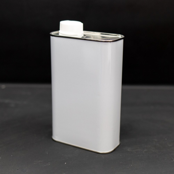 1 L White Rectangular UN Approved Tin Plain Interior - 32mm Flexspout