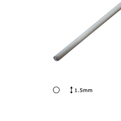 White Polyester Fibreglass Rod - 1.5mm dia