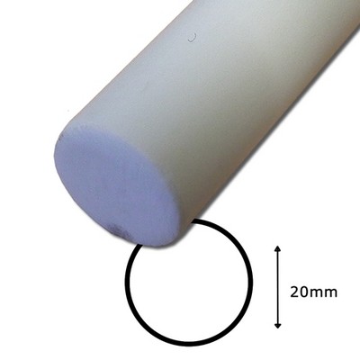 White Polyester Fibreglass Rod - 20mm dia
