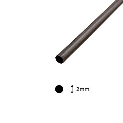 Black Carbon Fibre Rod 2 mm