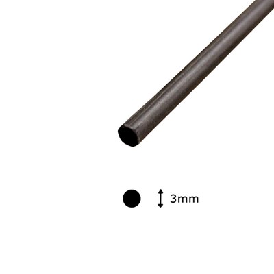 Black Carbon Fibre Rod 3mm