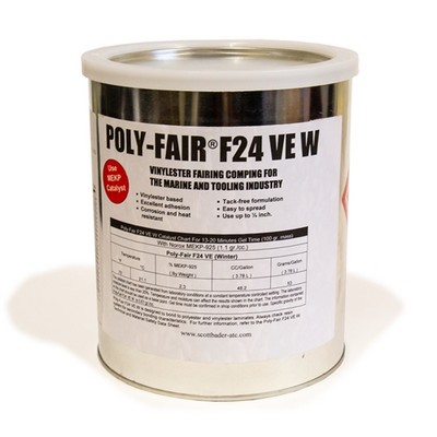 Poly-Fair F24 Fairing Compound VE-W - 2 KG tin (approx 5 L)