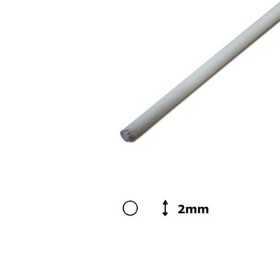 White Polyester Fibreglass Rod - 2mm dia