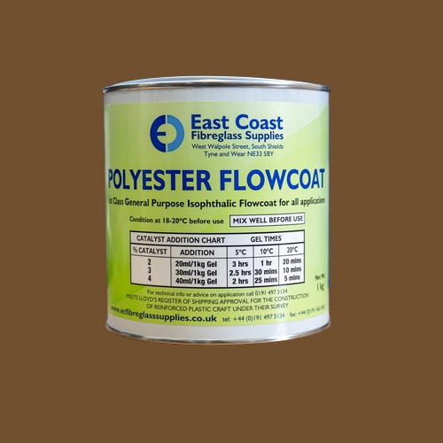 Olive Brown Polyester Flowcoat - RAL 8008