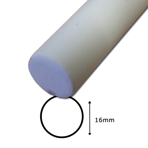 White Polyester Fibreglass Rod - 16mm dia