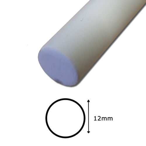 White Polyester Fibreglass Rod - 12mm dia