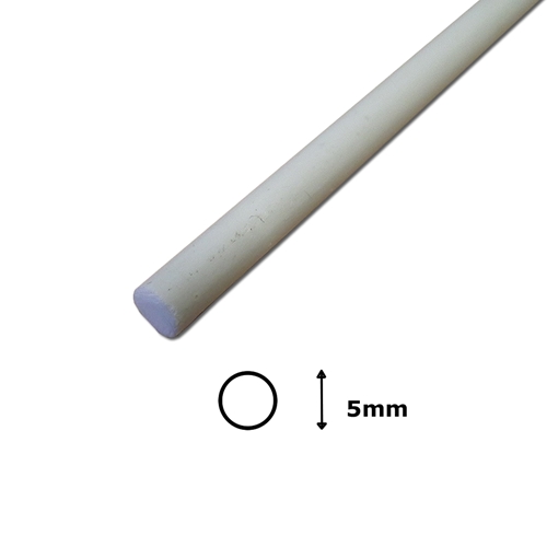 White Polyester Fibreglass Rod - 5mm dia