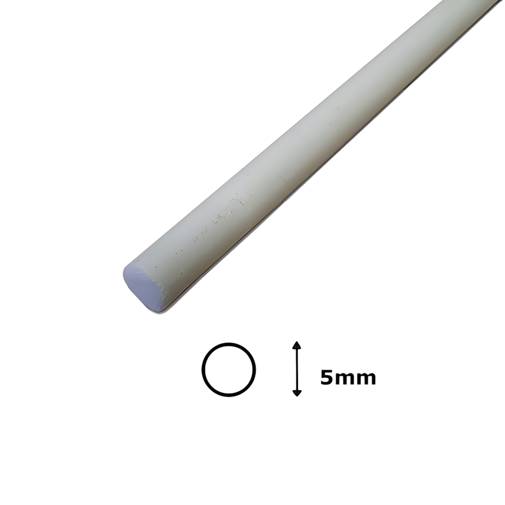 White Polyester Fibreglass Rod 5mm dia