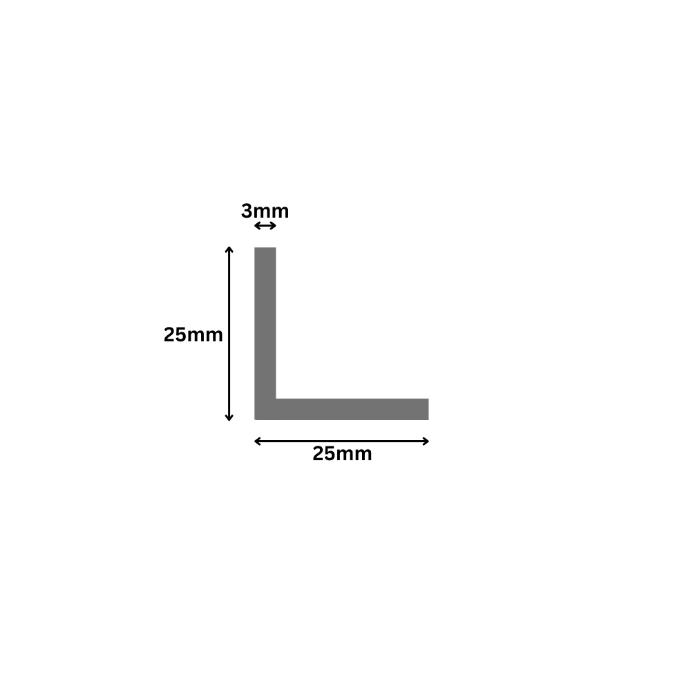 GRP Angle 25mm x 25mm x 3mm - Iso Grey