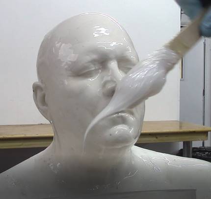 Fibreglass Bust from Silicone mould of Plaster lifecast