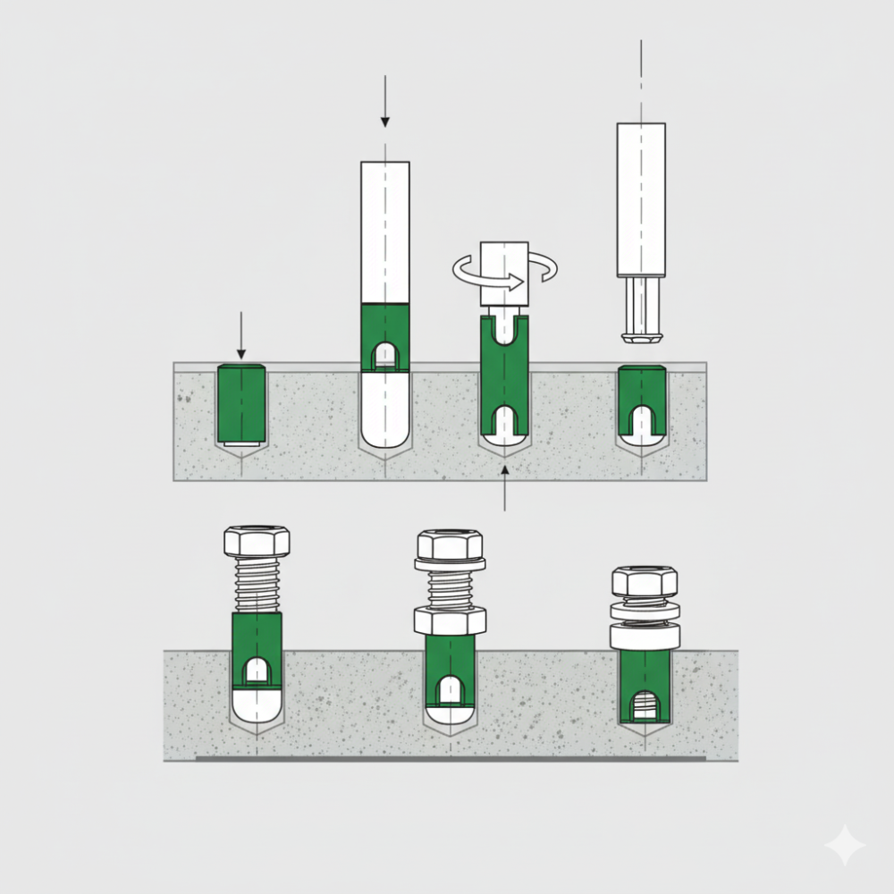 Stainless Steel A1 (303) Slotted Self-Tapping Threaded Inserts - M4 x 8mm